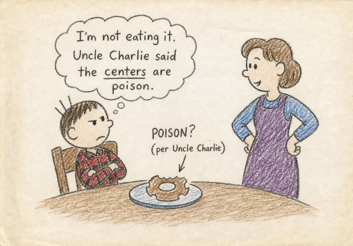 The donut ring. The poison was never there.